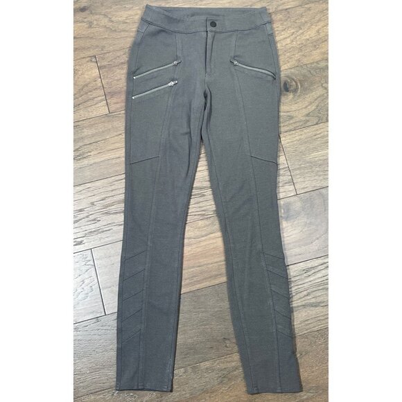 ATHLETA Ponte Twill Moto Leggings Arbor Olive Sz 0 EUC - Picture 1 of 6